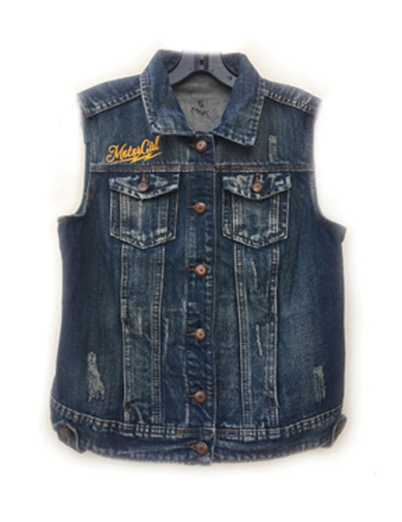 MOTORGIRL KUSTOMS - GYPSY DENIM VEST - MotorCult