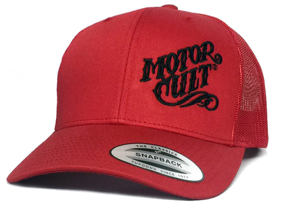 RED HIGH VOLTAGE - SNAP BACK TRUCKER HAT - MOTORCULT - MotorCult