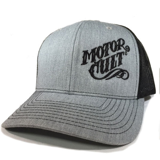 HIGH VOLTAGE - SNAP BACK TRUCKER HAT HEATHER GREY - MOTORCULT - MotorCult